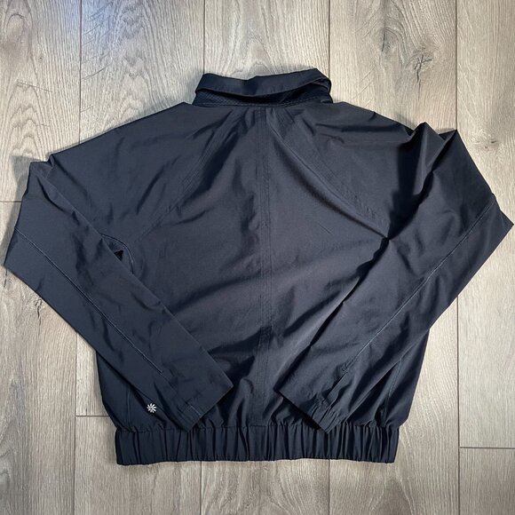 ATHLETA Advantage Half Zip Bomber Windbreaker Polo Jacket Black Size Medium - Picture 3 of 6